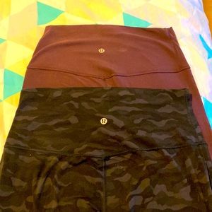 Lululemon align full length size 8 black camo and burgundy